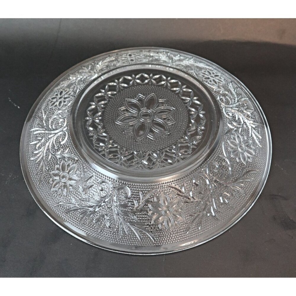 4 Vintage Sandwich Clear Dessert Plates 7" Plate Anchor Hocking 1960's - Picture 5 of 5